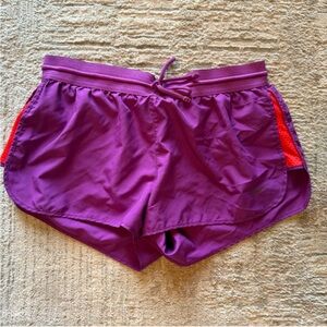 Nike Women's Purple and Red Athletic Shorts